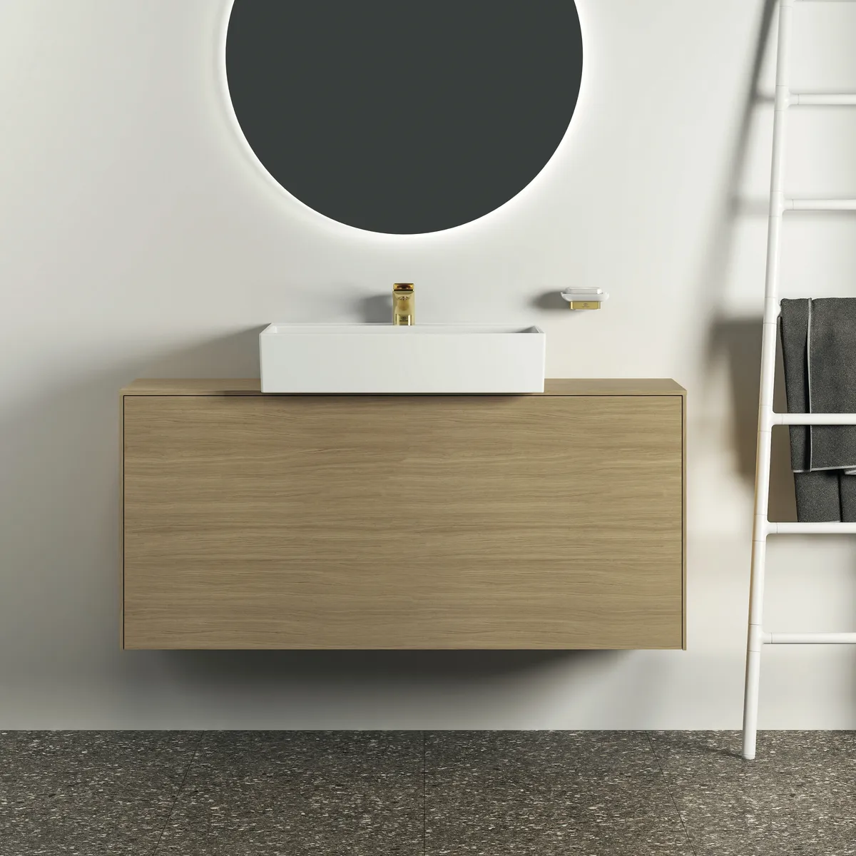 Seifenschale Conca Cube, eckig, Brushed Gold Seifenschale Conca Cube, eckig, Brushed Gold