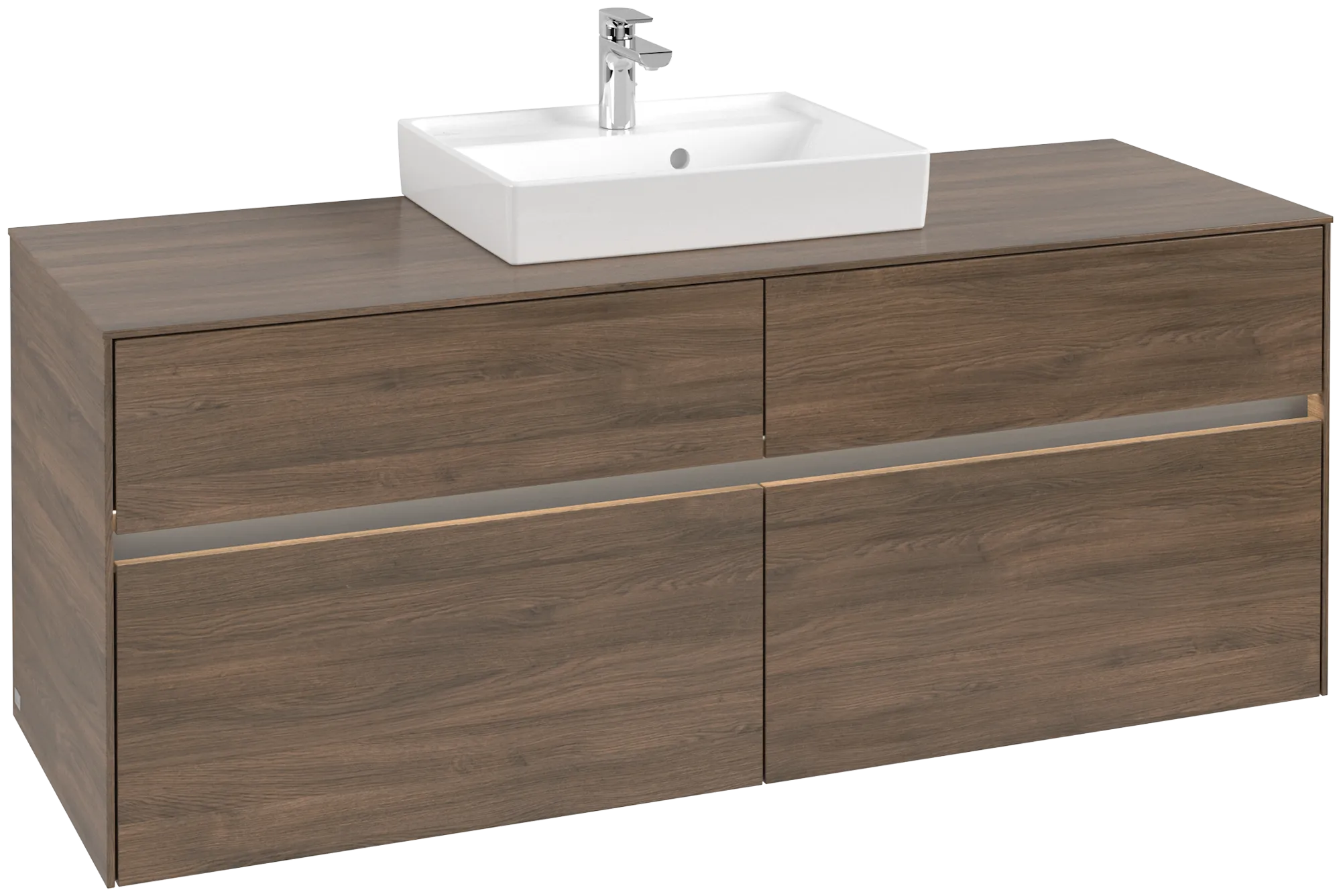 Villeroy & Boch Waschbeckenunterschrank Collaro C073B0 Arizona Oak, 1400 x 548 x 500 mm, mit Beleuchtung und SoftClosing