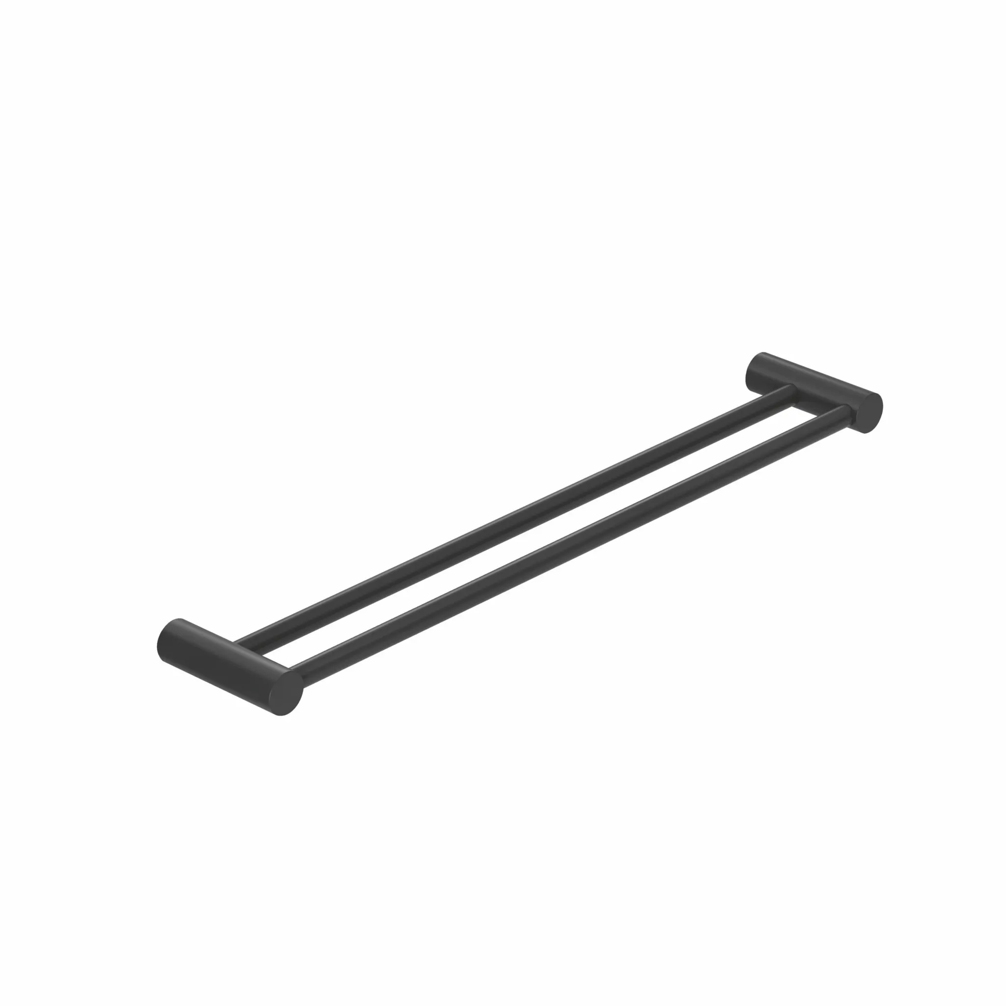 Kludi-VELA R Doppel-Badetuchhalter mattschwarz, 600 mm Länge, 2-armig feststehend, Wandmontage mit Schrauben und Dübel