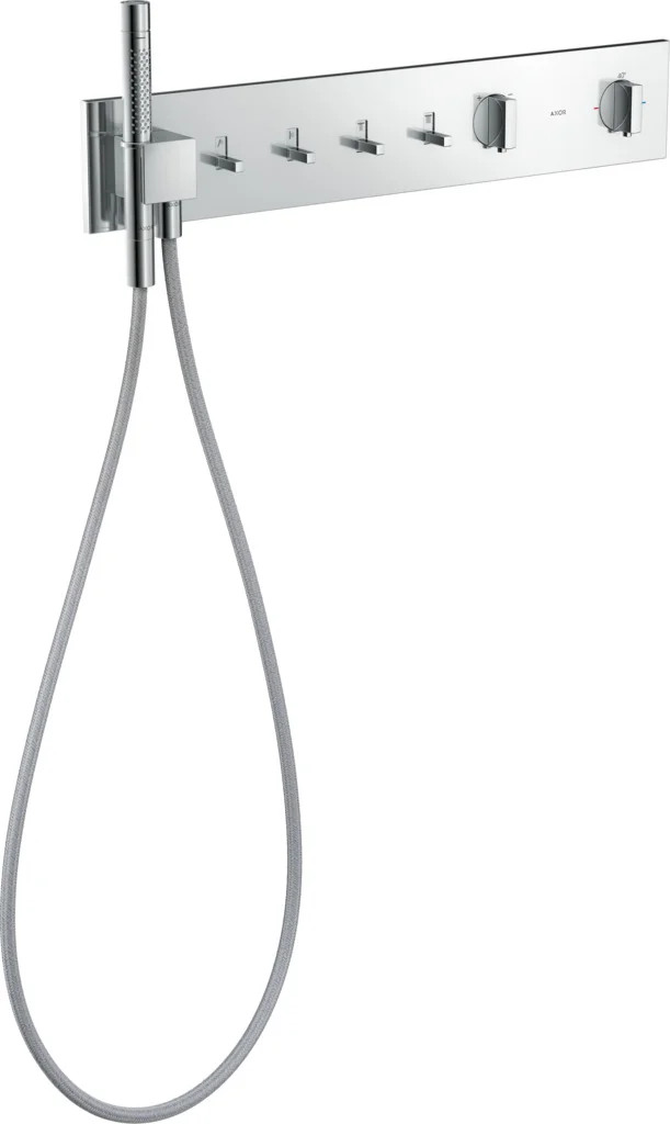 Hansgrohe AXOR ShowerComposition Thermostatmodul 12573XXX, Chrom, Unterputz, 4 Verbraucher, Schiebebetätigung, max. Durchfluss 34 l/min, min./max. Betriebsdruck 1/10 bar Hansgrohe AXOR ShowerComposition Thermostatmodul 12573XXX, Chrom, Unterputz, 4 Verbraucher, Schiebebetätigung, max. Durchfluss 34 l/min, min./max. Betriebsdruck 1/10 bar