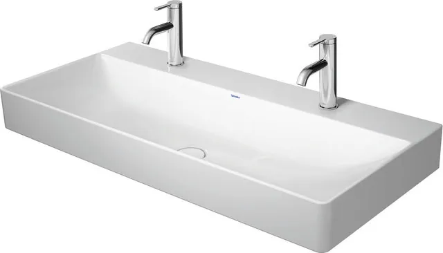 Wandwaschtisch „DuraSquare“, ohne Überlauf, Hahnlochposition mittig Becken: mittig / Größe: 100 × 47 cm / Hahnlochbohrung: mit 2×1 Hahnlochbohrung / Hahnlochposition: mittig / Oberflächenveredelung: mit WonderGliss Wandwaschtisch „DuraSquare“, ohne Überlauf, Hahnlochposition mittig Becken: mittig / Größe: 100 × 47 cm / Hahnlochbohrung: mit 2×1 Hahnlochbohrung / Hahnlochposition: mittig / Oberflächenveredelung: mit WonderGliss