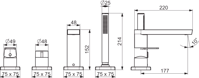 HansaSTELA Wannenarmatur Einhebelmischer Fertigmontageset für Wanne/Brause HansaSTELA 5730 Rosette soft edge Chrom HansaSTELA Wannenarmatur Einhebelmischer Fertigmontageset für Wanne/Brause HansaSTELA 5730 Rosette soft edge Chrom