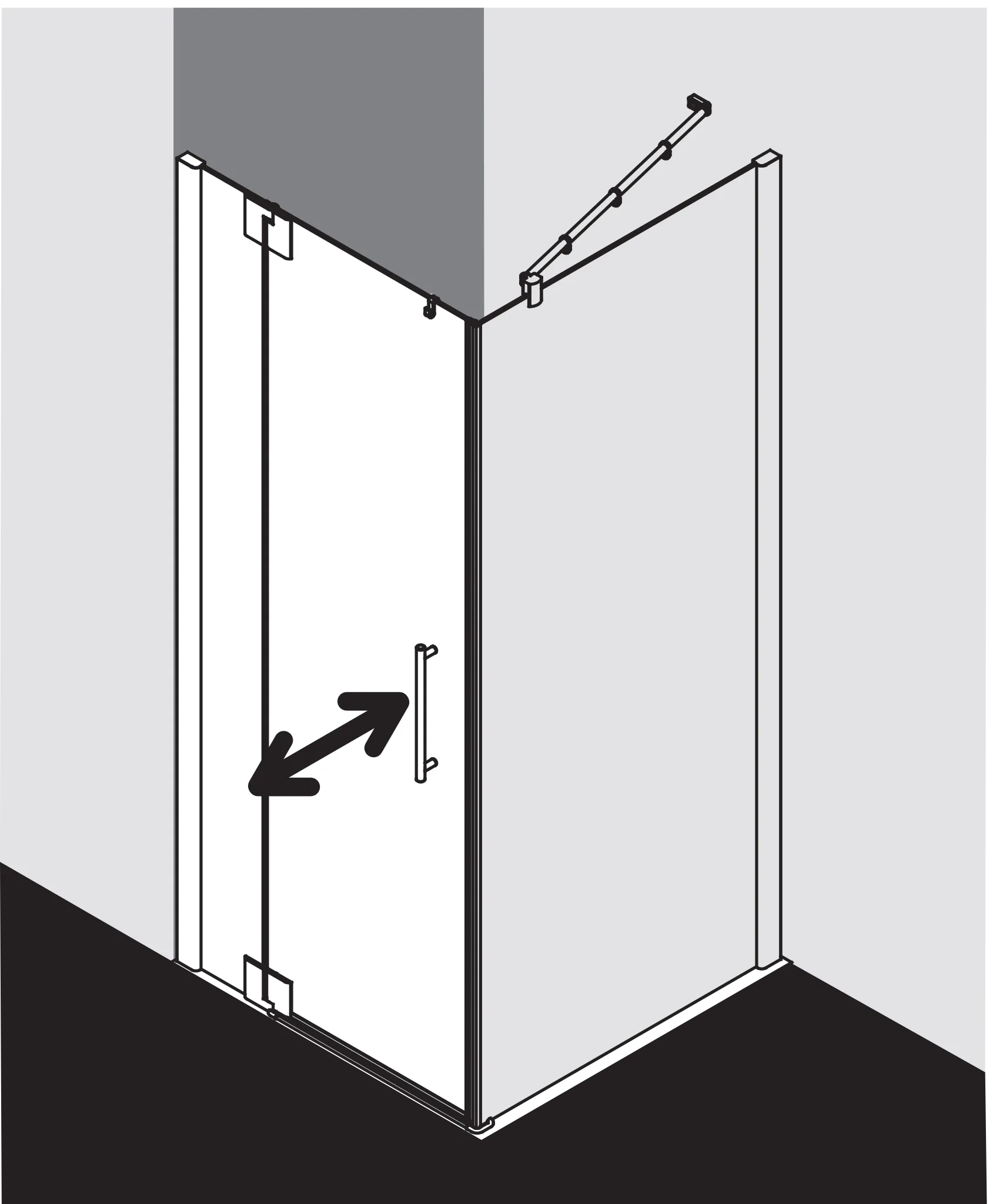 PASA XP PX1WL Pendeltür 1-flügelig mit Festfeld links, für Ecke, Höhe 1850 mm, Wanneneinbaumaß 880-910 / 875-905 mm, Breitenverstellmaß 870-900 mm, Glasaußenkante 855-885 mm, Farbe Silber Mattglanz, Glas ESG Klar PASA XP PX1WL Pendeltür 1-flügelig mit Festfeld links, für Ecke, Höhe 1850 mm, Wanneneinbaumaß 880-910 / 875-905 mm, Breitenverstellmaß 870-900 mm, Glasaußenkante 855-885 mm, Farbe Silber Mattglanz, Glas ESG Klar