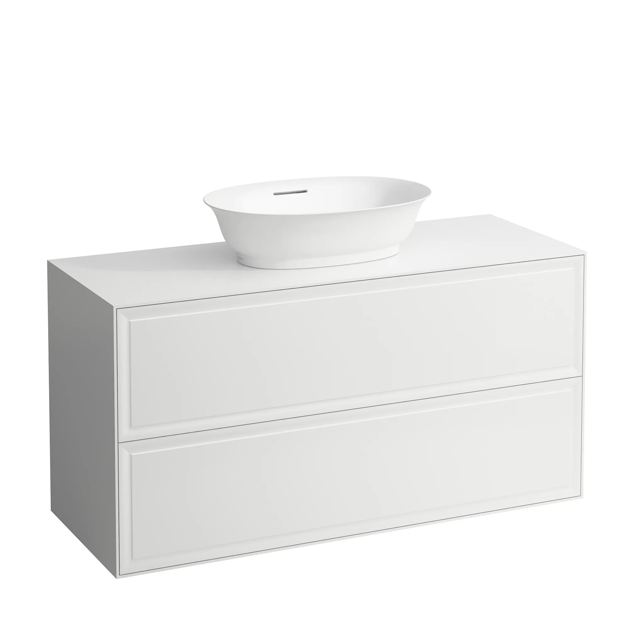 Laufen Waschtischunterbau „THE NEW CLASSIC“ 1177 × 600 × 457 mm Weiß matt, mittig Becken: mittig / Front- & Korpusfarbe: Weiß matt / Größe: 117,7 × 60 cm / Schubladen: 2 Laufen Waschtischunterbau „THE NEW CLASSIC“ 1177 × 600 × 457 mm Weiß matt, mittig Becken: mittig / Front- & Korpusfarbe: Weiß matt / Größe: 117,7 × 60 cm / Schubladen: 2