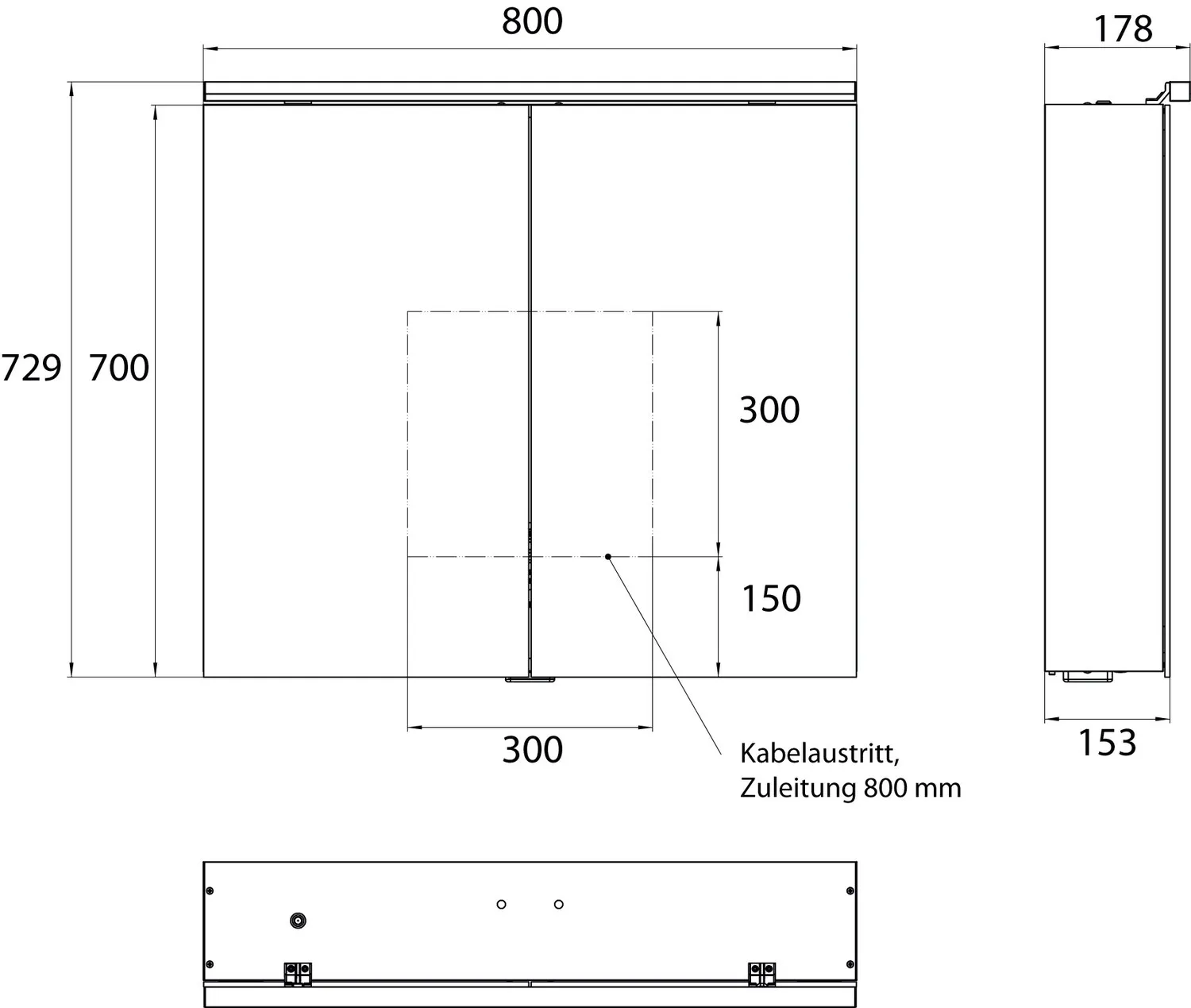 Lichtspiegelschrank pure II Classicleuchte, Aufputz, mit Waschtischbeleuchtung, 2 Tür, 800mm Lichtspiegelschrank pure II Classicleuchte, Aufputz, mit Waschtischbeleuchtung, 2 Tür, 800mm
