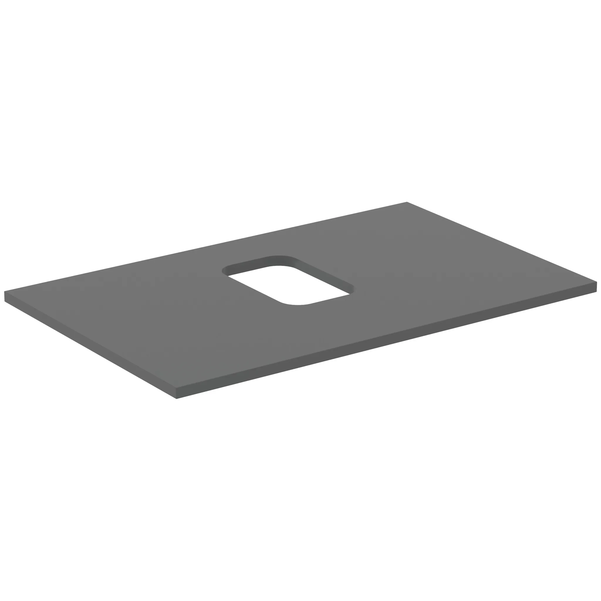 Waschtischplatte i.life B mittiger Ausschnitt für eine Schale 802x507x18mm Weiß matt