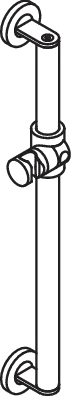 Brausehalterstg., Ø32, L=610 mm, chrom signalweiß Brausehalterstg., Ø32, L=610 mm, chrom signalweiß