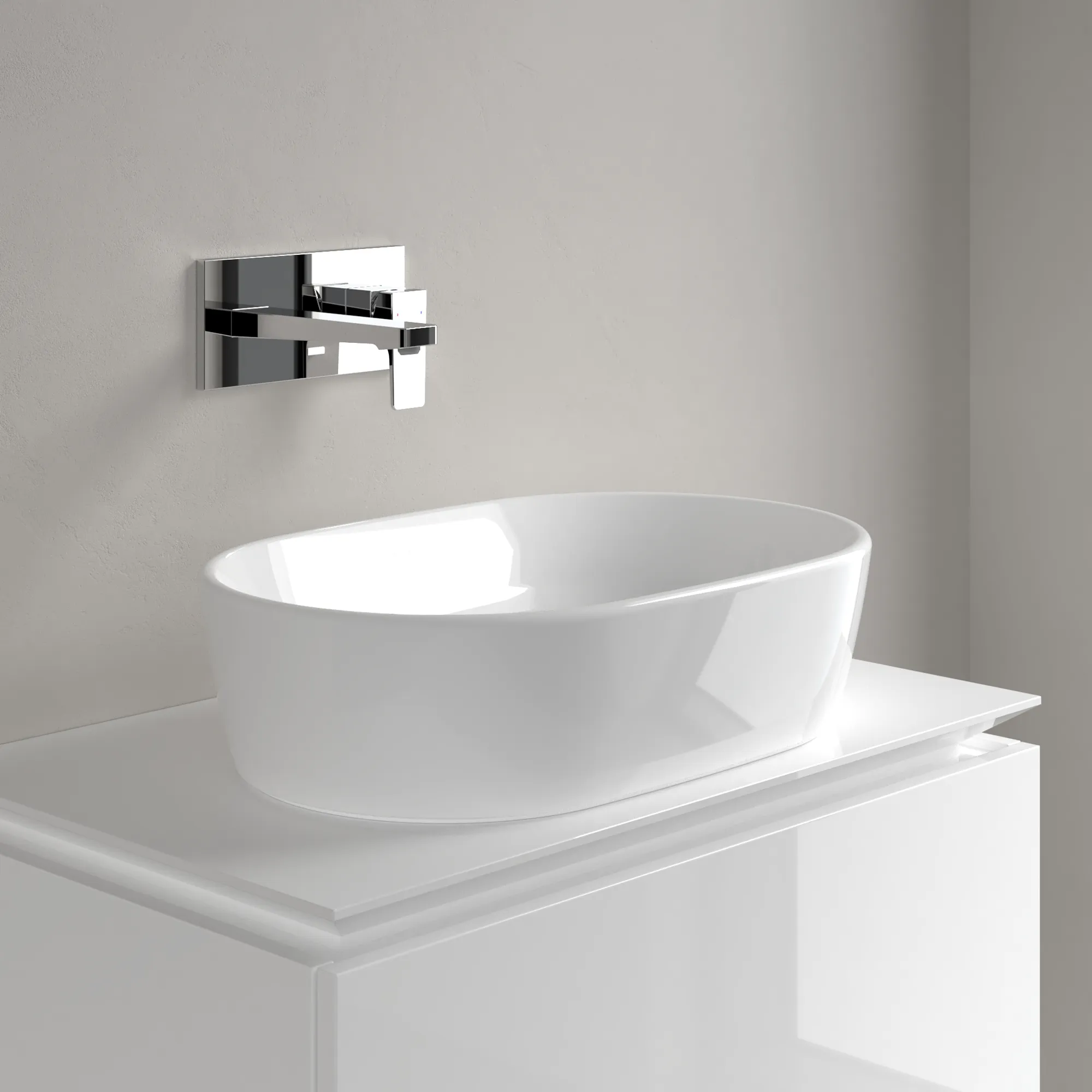 Villeroy & Boch Aufsatzwaschbecken Architectura, oval, weiß Alpin CeramicPlus, 155 mm hoch, 600x400 mm, ohne Überlauf