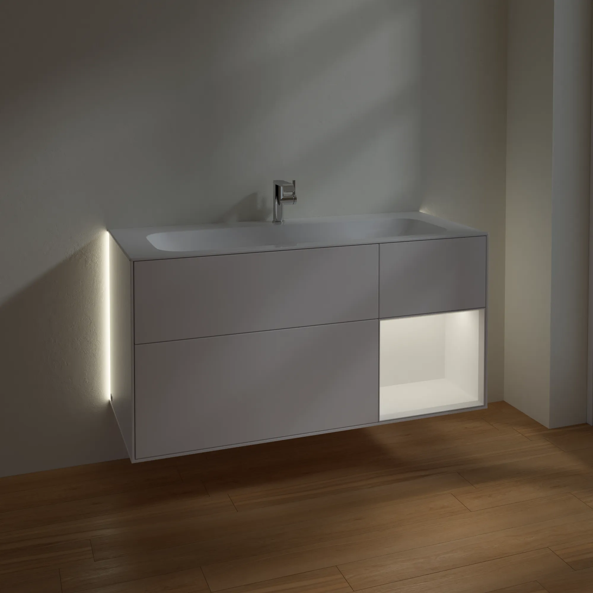 Villeroy & Boch Waschtischunterschrank „Finion“ für Schrankwaschtisch 1196 × 591 × 498 mm White Matt Lacquer, für Becken mittig Villeroy & Boch Waschtischunterschrank „Finion“ für Schrankwaschtisch 1196 × 591 × 498 mm White Matt Lacquer, für Becken mittig