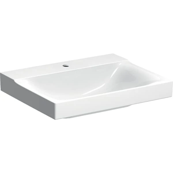 Wandwaschtisch „Xeno2“, rechteckig, mittig 60 × 48 cm mit KeraTect® Größe: 60 × 48 cm / Hahnlochposition: mittig