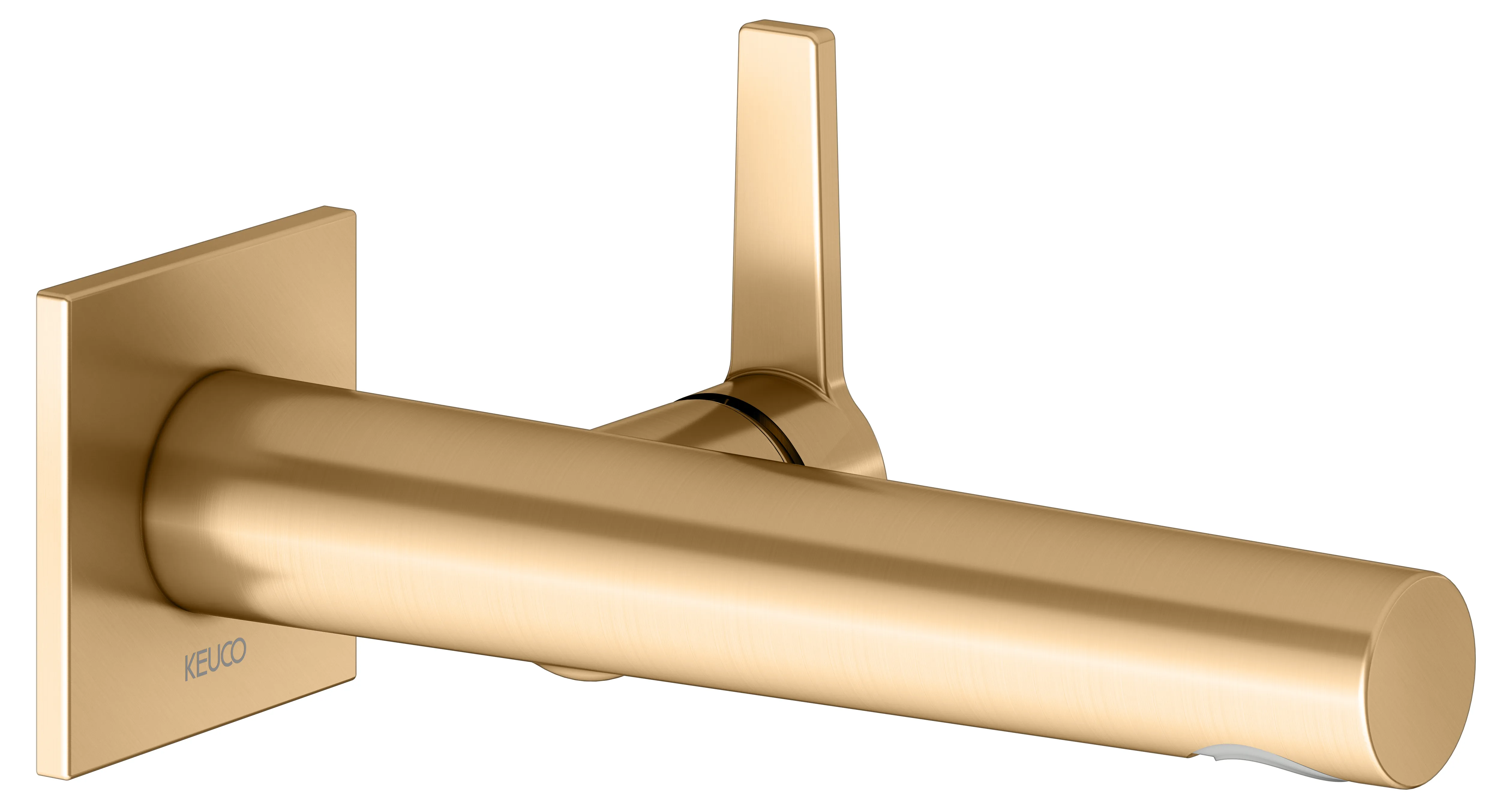 KEUCO EDITION 11 Einhebel-Waschtischmischer Unterputz 1 Loch für Wandmontage Ausladung 197 mm Messing gebürstet KEUCO EDITION 11 Einhebel-Waschtischmischer Unterputz 1 Loch für Wandmontage Ausladung 197 mm Messing gebürstet