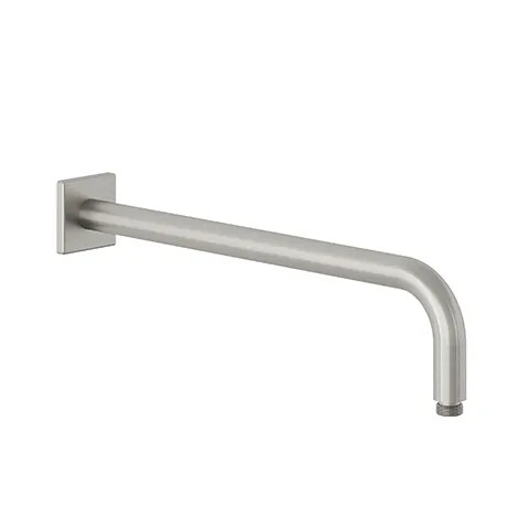 Kludi A-QA Brausearm 400 mm, eckige Wandrosette Stainless brushed nickel, starr, für Tellerkopfbrause, Ausladung 427 mm Kludi A-QA Brausearm 400 mm, eckige Wandrosette Stainless brushed nickel, starr, für Tellerkopfbrause, Ausladung 427 mm