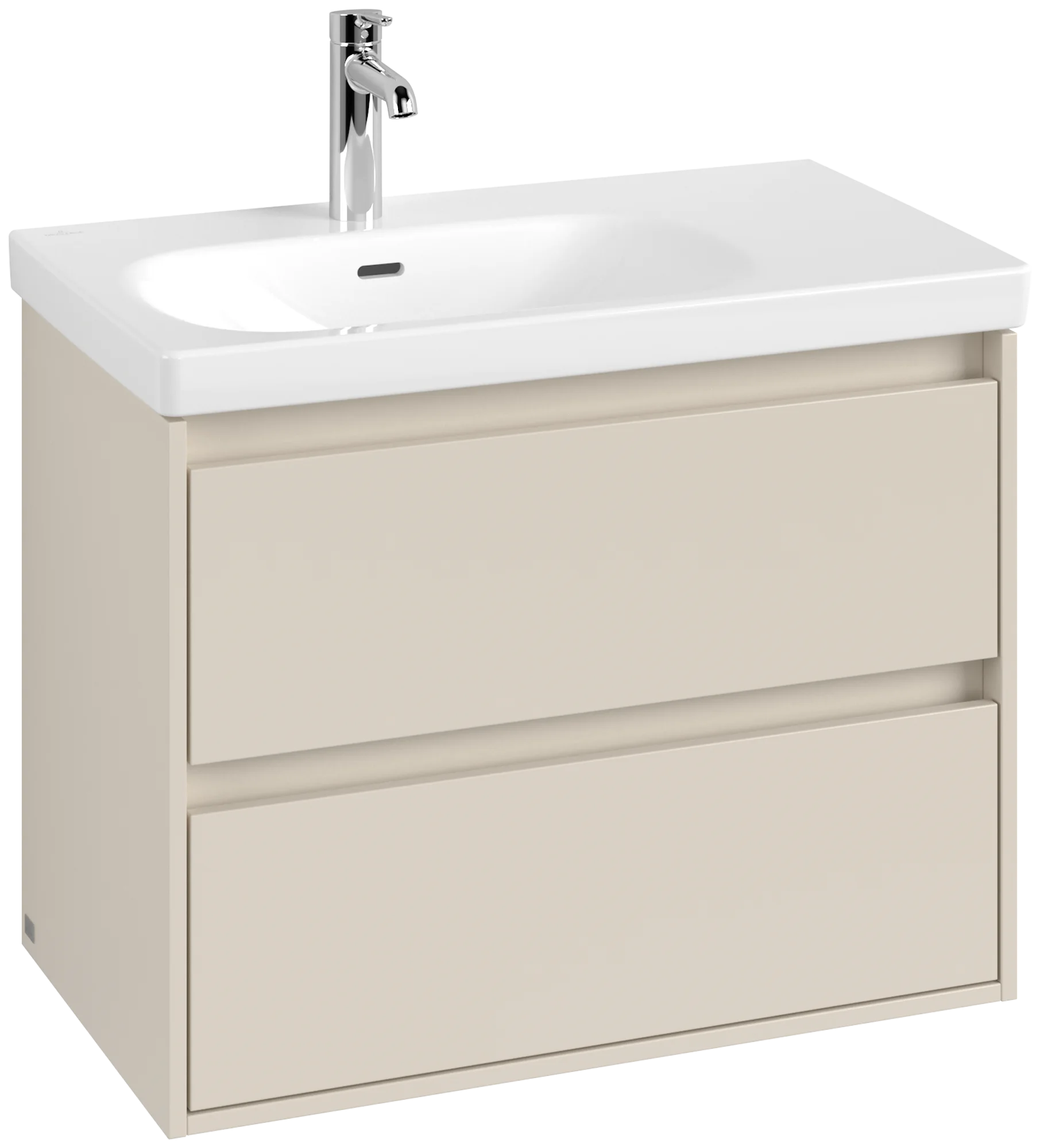 Villeroy & Boch Waschbeckenunterschrank Skyla, Cashmere Grey, 772 x 596 x 439 mm, 1 Auszug, 2 Auszüge, mittige Wanneneinbauposition