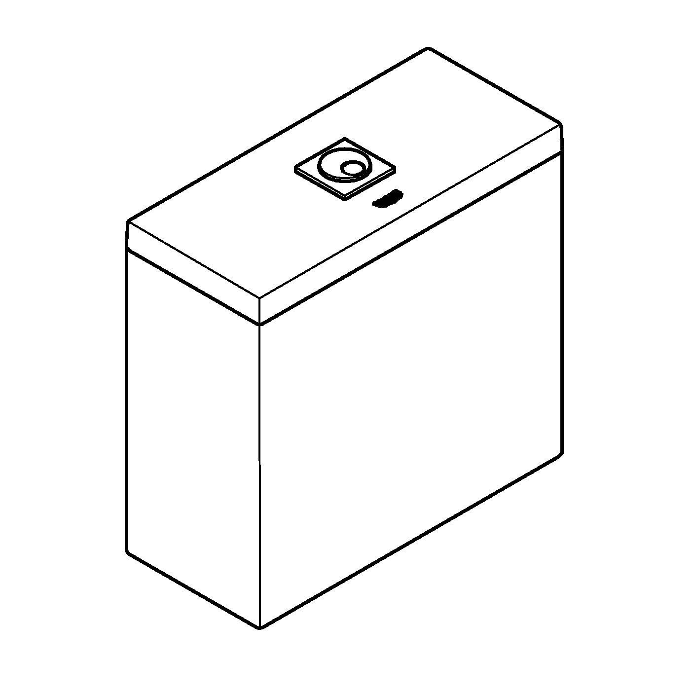 Aufsatzspülkasten Cube Keramik 39490, Anschluss von unten, aus Sanitärkeramik, alpinweiß