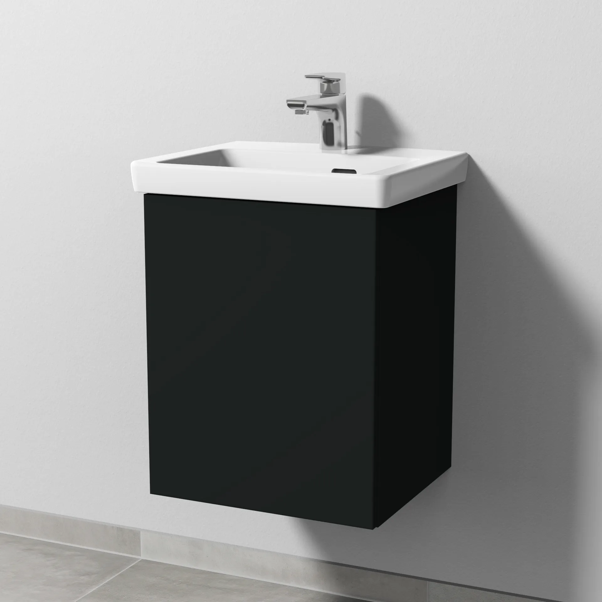 Sanipa Waschtischunterschrank „3way“ 407 × 517 × 361 mm in Vulkan (matt), Anschlag links