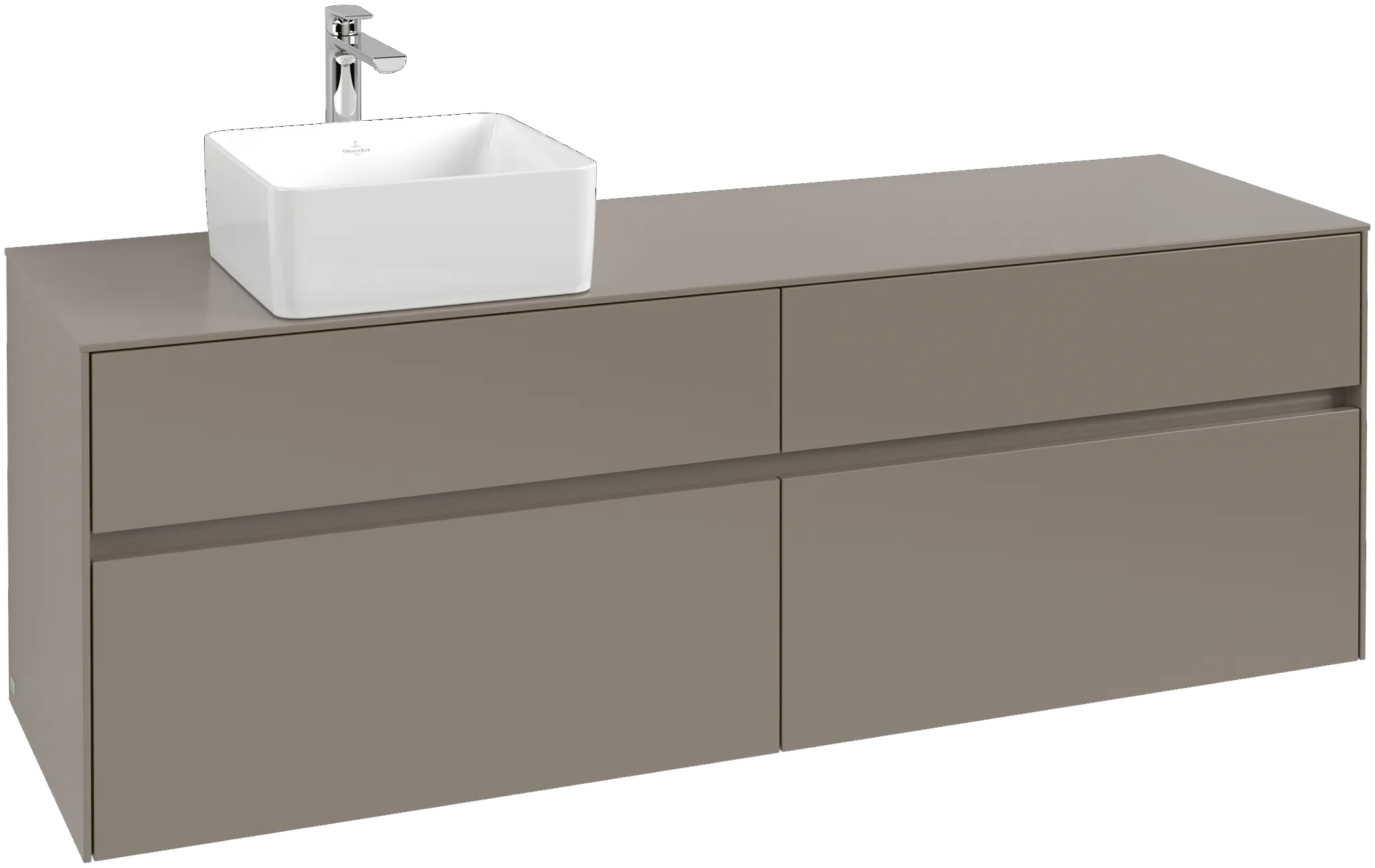 Villeroy & Boch Waschtischunterschrank „Collaro“ 1600 × 548 × 500 mm Graphite, mit Beleuchtung, für Becken links