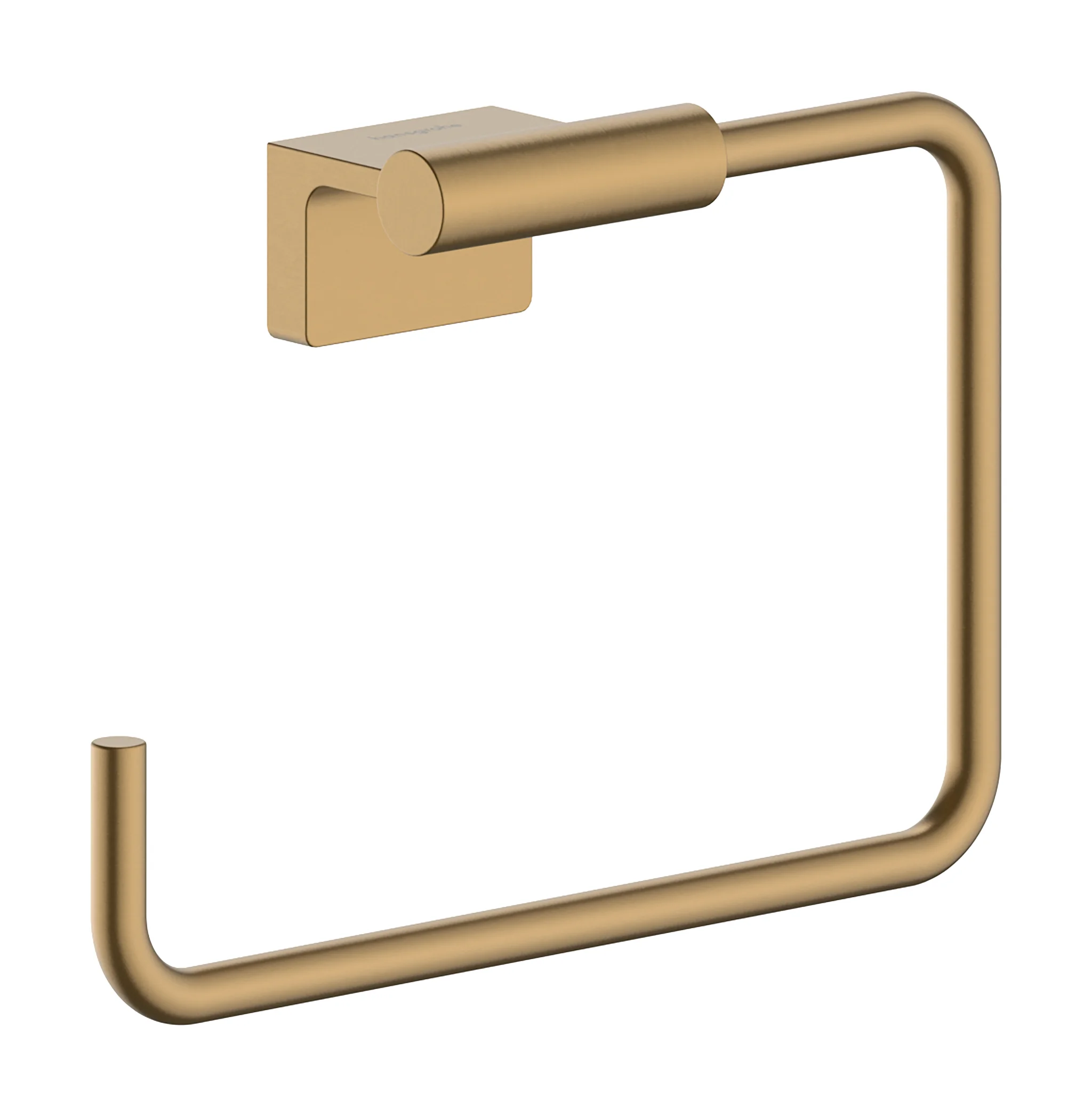 Hansgrohe AddStoris S Handtuchring Brushed Bronze, schwenkbar, Wandmontage mit verdeckter Befestigung, Bohrabstand 26 mm, Bohrloch Ø 6 mm
