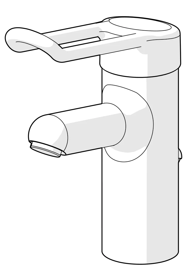HansaMEDIPRO Waschtischarmatur EHM WT-Batt. HansaMEDIPRO 0161 CU-Rohr Zugst.Ablgarn. Bügelh. Ausld.120