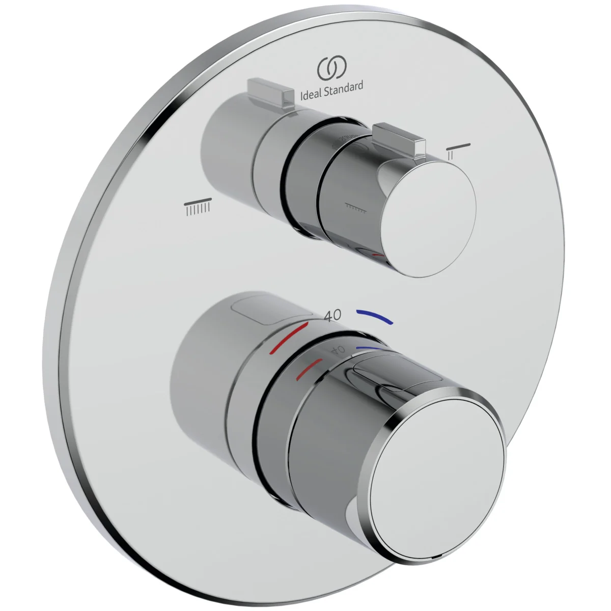 Ideal Standard Ceratherm T25 Unterputz-Badethermostat für Wanne & Dusche, 2 Verbraucher, Chrom