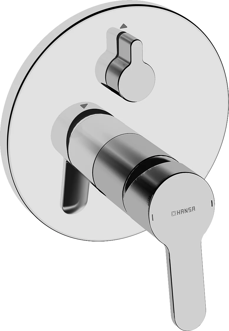 HansaPRIMO Einhebelmischer Fertigmontageset für Wanne/Brause, Rosette rund mit Sicherungseinrichtung, Chrom