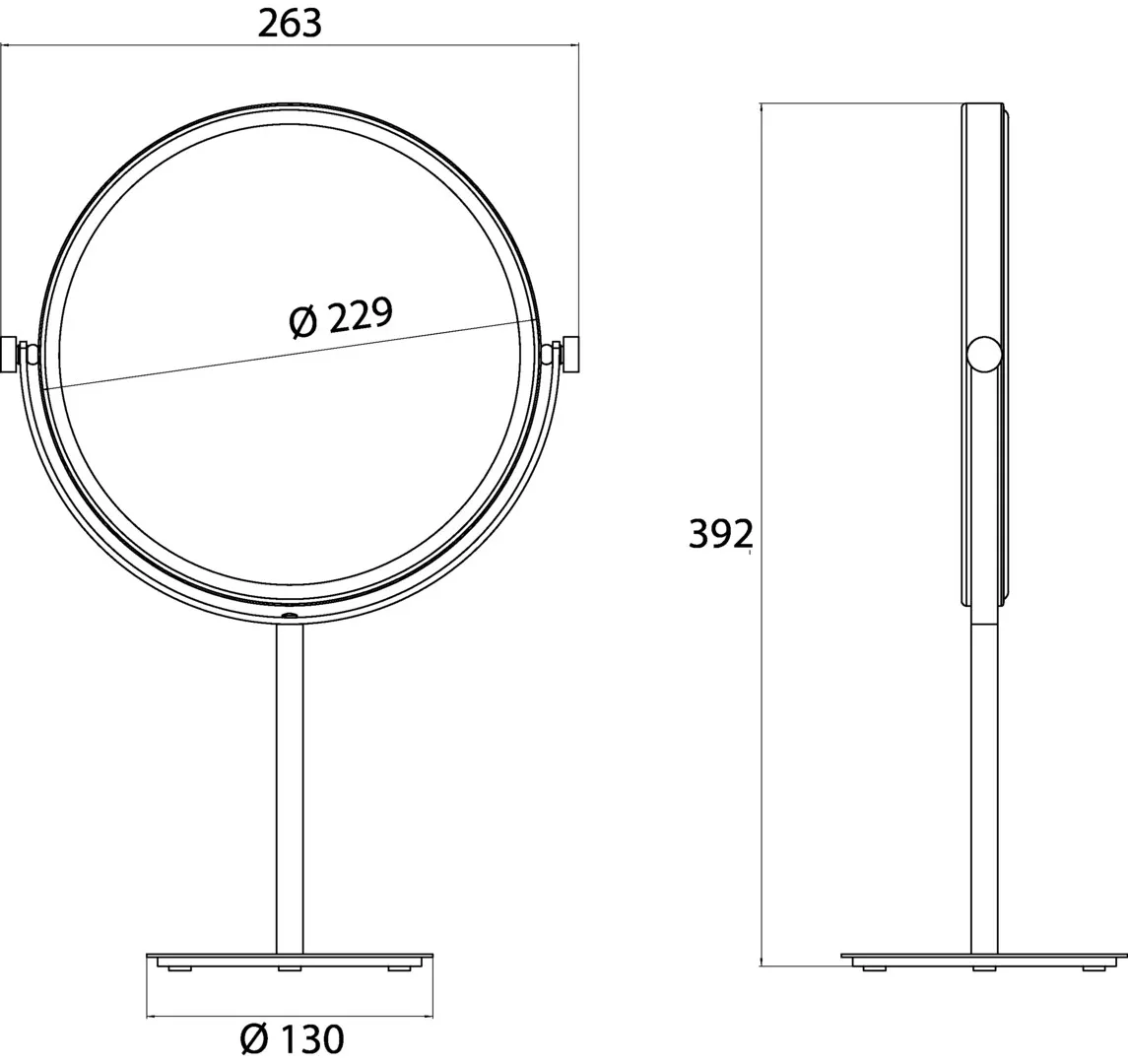 emco Standspiegel Pure 1-/3-fach, rund, Ø 229 mm, chrom emco Standspiegel Pure 1-/3-fach, rund, Ø 229 mm, chrom