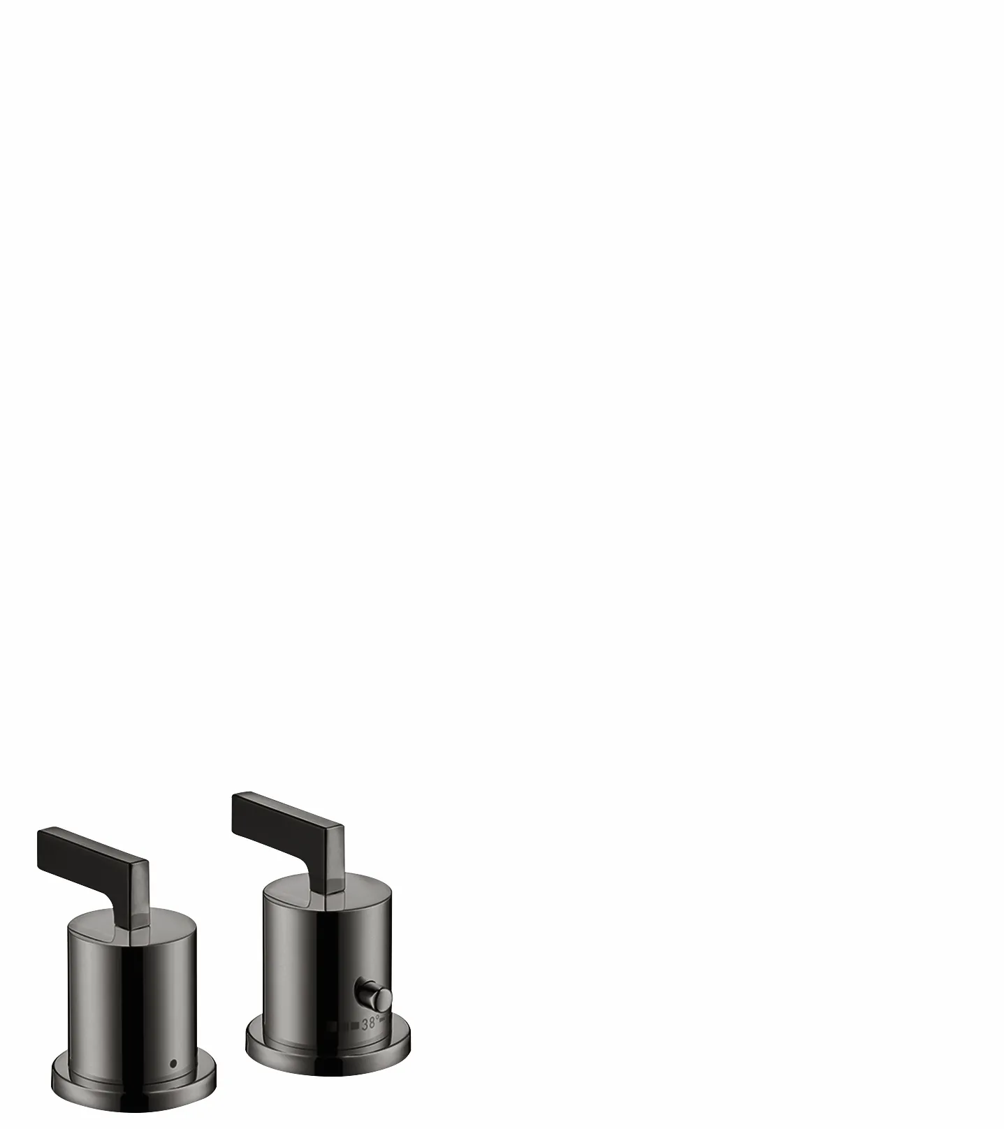 Hansgrohe AXOR Citterio 2-Loch Wannenrandarmatur mit Thermostat und Hebelgriffen, Polished Black Chrome, DN15, Wannenrandmontage Hansgrohe AXOR Citterio 2-Loch Wannenrandarmatur mit Thermostat und Hebelgriffen, Polished Black Chrome, DN15, Wannenrandmontage