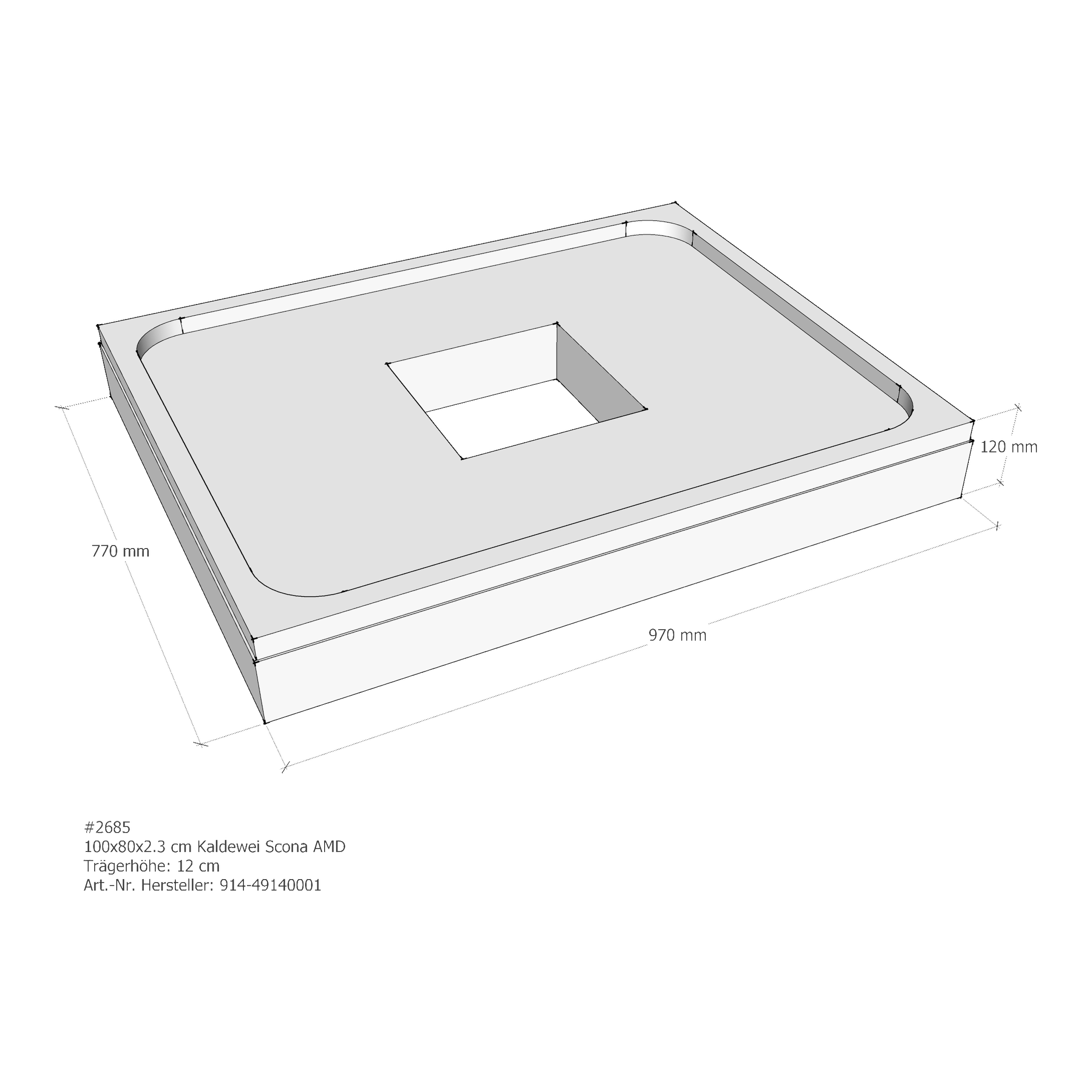 Duschwannenträger für Kaldewei Scona 100 × 80 × 2,3 cm Duschwannenträger für Kaldewei Scona 100 × 80 × 2,3 cm