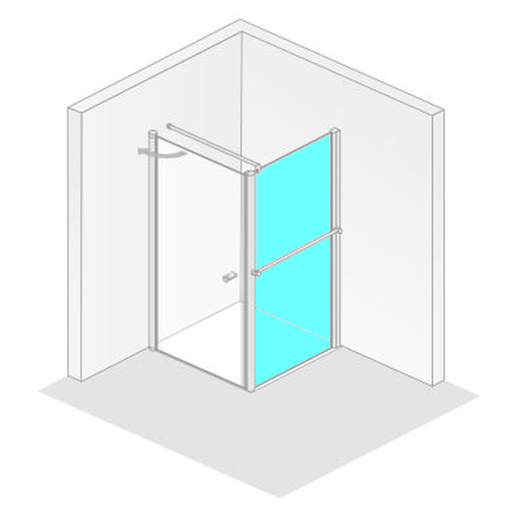 HSK teilgerahmte Seitenwand „Exklusiv“ Glas Klar hell, Profile Alu Silber-matt, für #Türbreite#, B: 750 mm H: 2000 mm HSK teilgerahmte Seitenwand „Exklusiv“ Glas Klar hell, Profile Alu Silber-matt, für #Türbreite#, B: 750 mm H: 2000 mm