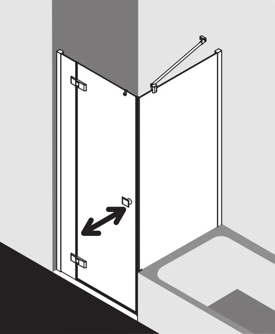 Kermi Duschdesign MENA TVP Duschkabine, 1750x750 mm, Silber Hochglanz