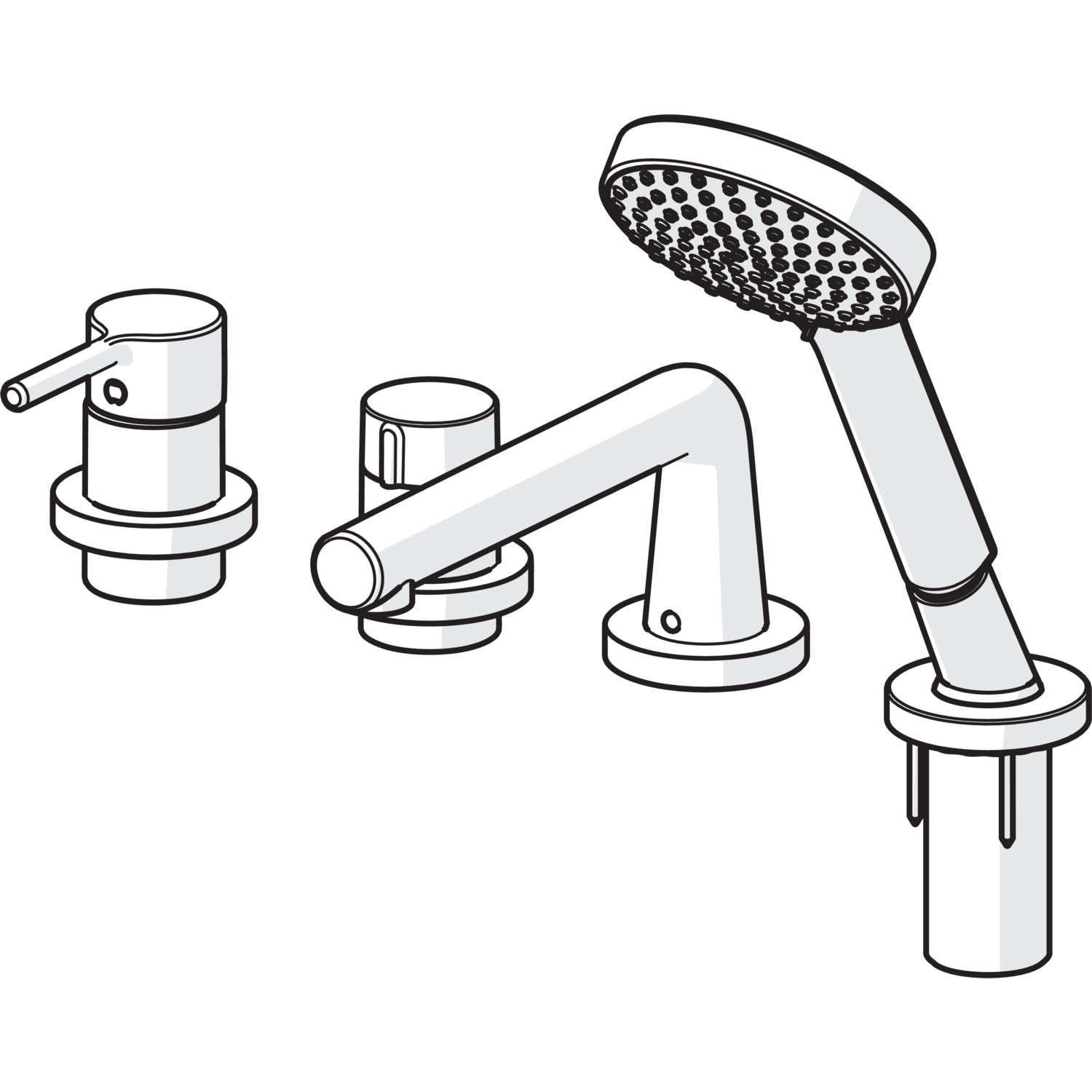 EHM Fertigmontageset für Wanne/Brause VANTIS Style 5471 Rosette rund 1-strahlig Ausladung 205 mm Chrom EHM Fertigmontageset für Wanne/Brause VANTIS Style 5471 Rosette rund 1-strahlig Ausladung 205 mm Chrom