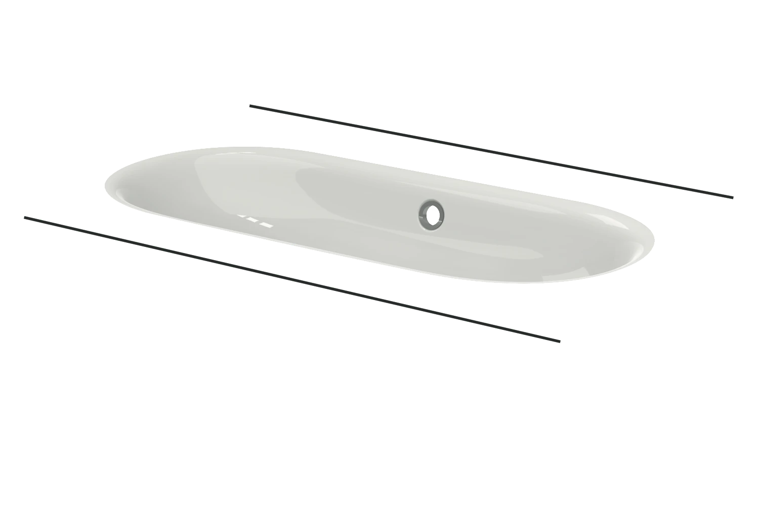 Unterbauwaschtisch „BetteComodo“ 77,4 × 38 × 12 cm, ohne Überlauf, ohne Hahnlochbohrung in Weiß Unterbauwaschtisch „BetteComodo“ 77,4 × 38 × 12 cm, ohne Überlauf, ohne Hahnlochbohrung in Weiß