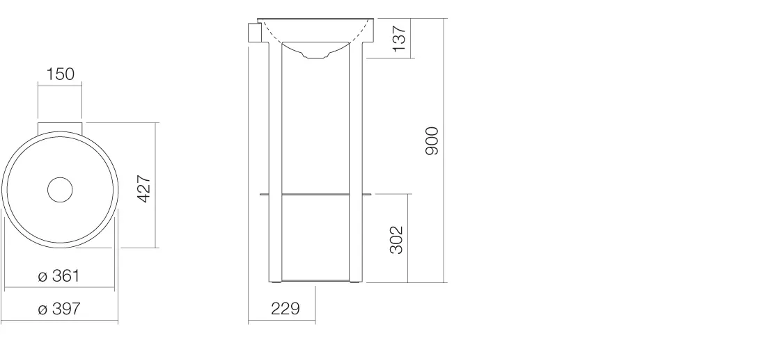 Waschbecken „RX-Serie“ 397 × 900 mm, ohne Hahnlochbohrung in Alpinweiß Waschbecken „RX-Serie“ 397 × 900 mm, ohne Hahnlochbohrung in Alpinweiß