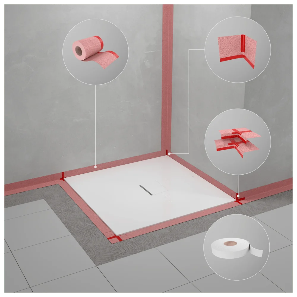 Villeroy & Boch Dichtsystem Sopro, Serie Zubehör, Farbe 00, Maße 260 x 300 x 103 mm, für alle Duschwannenmodelle und Einbausituationen