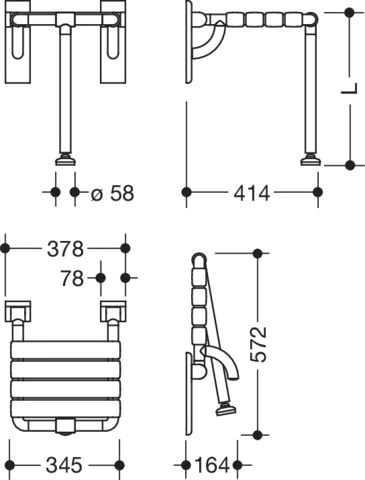 Klappsitz „Serie 801“ in Umbra