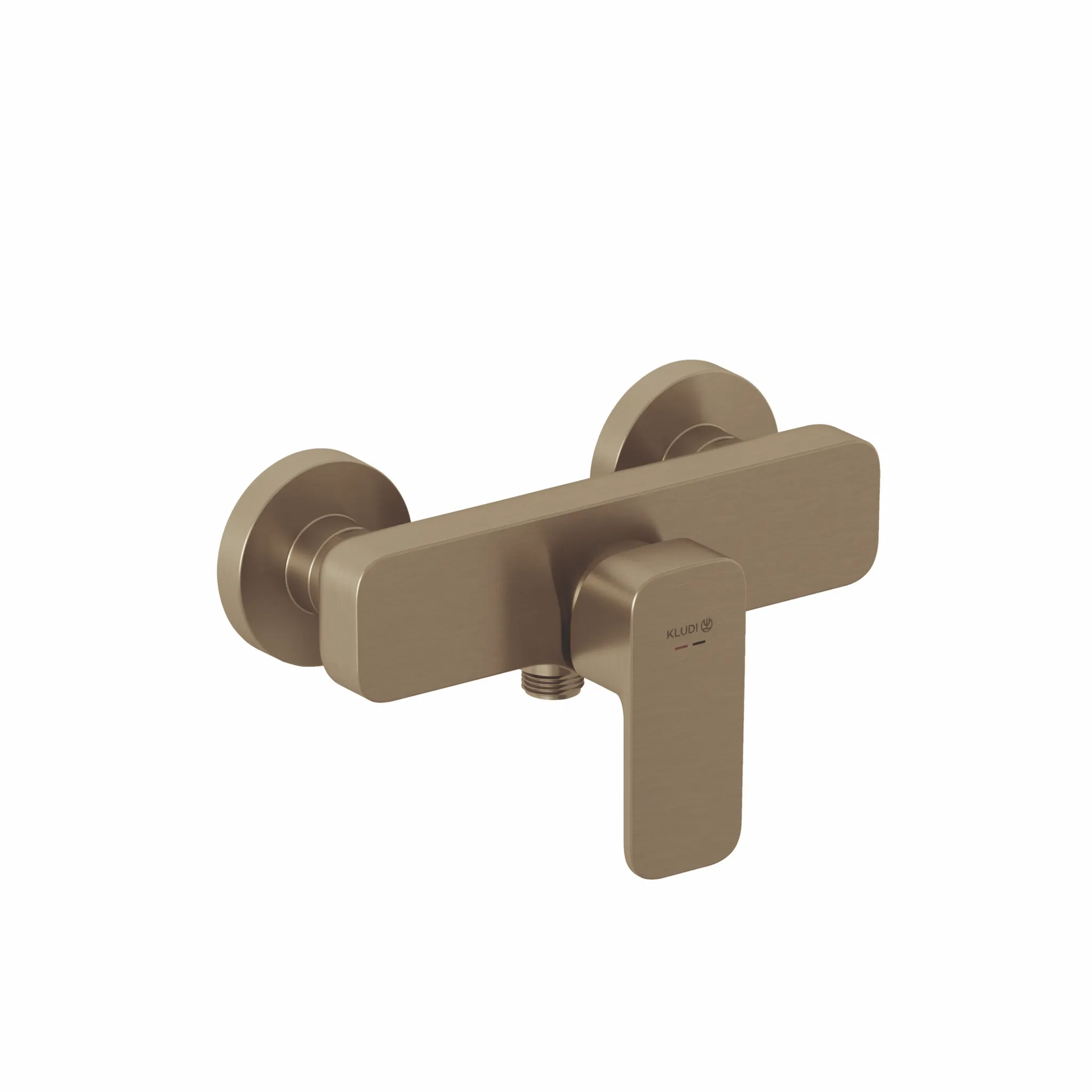 Kludi RENON Brause-Einhandmischer, Brushed Bronze PVD, DN 15, eigensicher gegen Rückfließen, Wandmontage