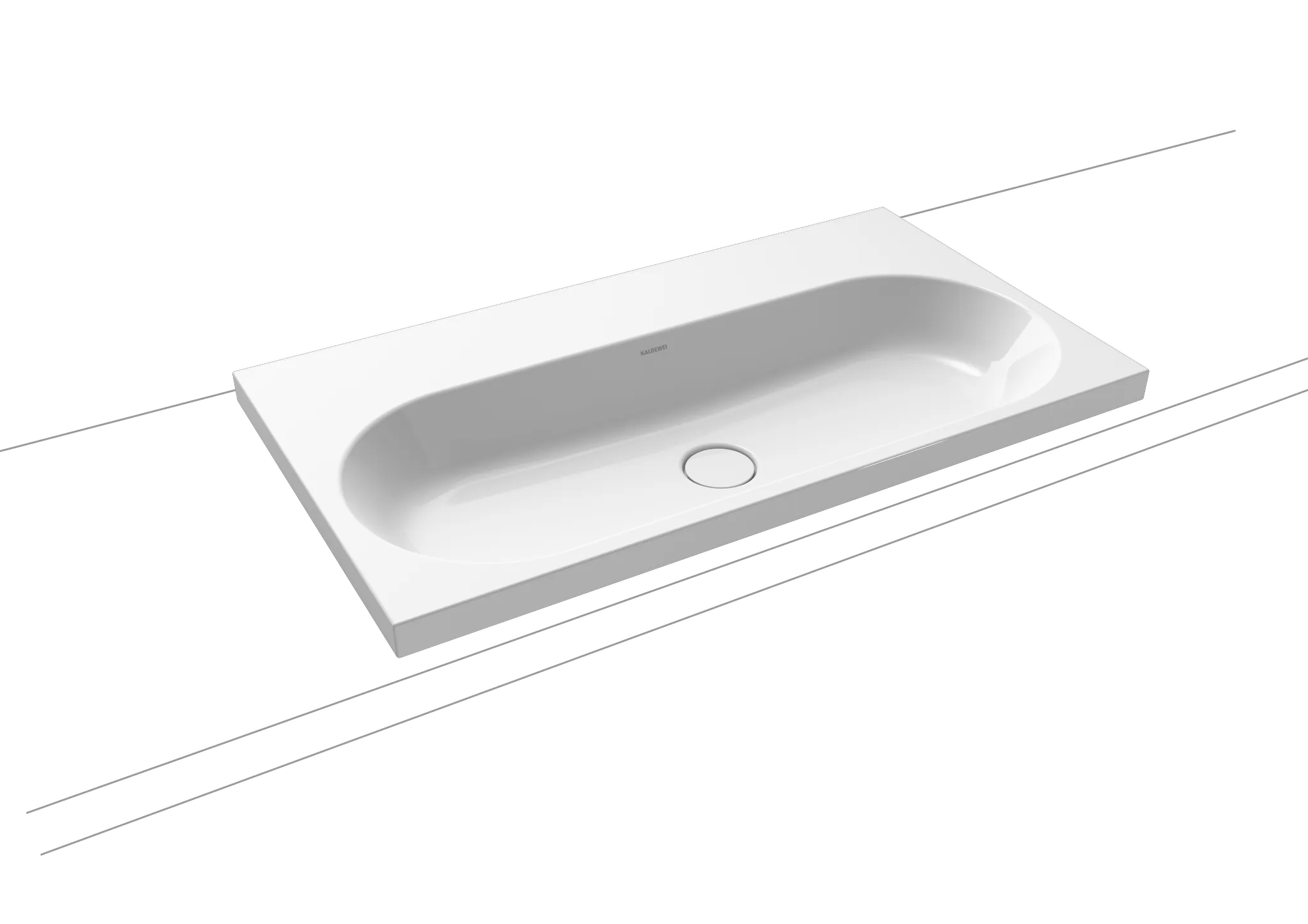 Aufsatzwaschtisch „Centro“ 90 × 50 cm, mit Hahnlochbohrung in schwarz, mit Perl-Effekt