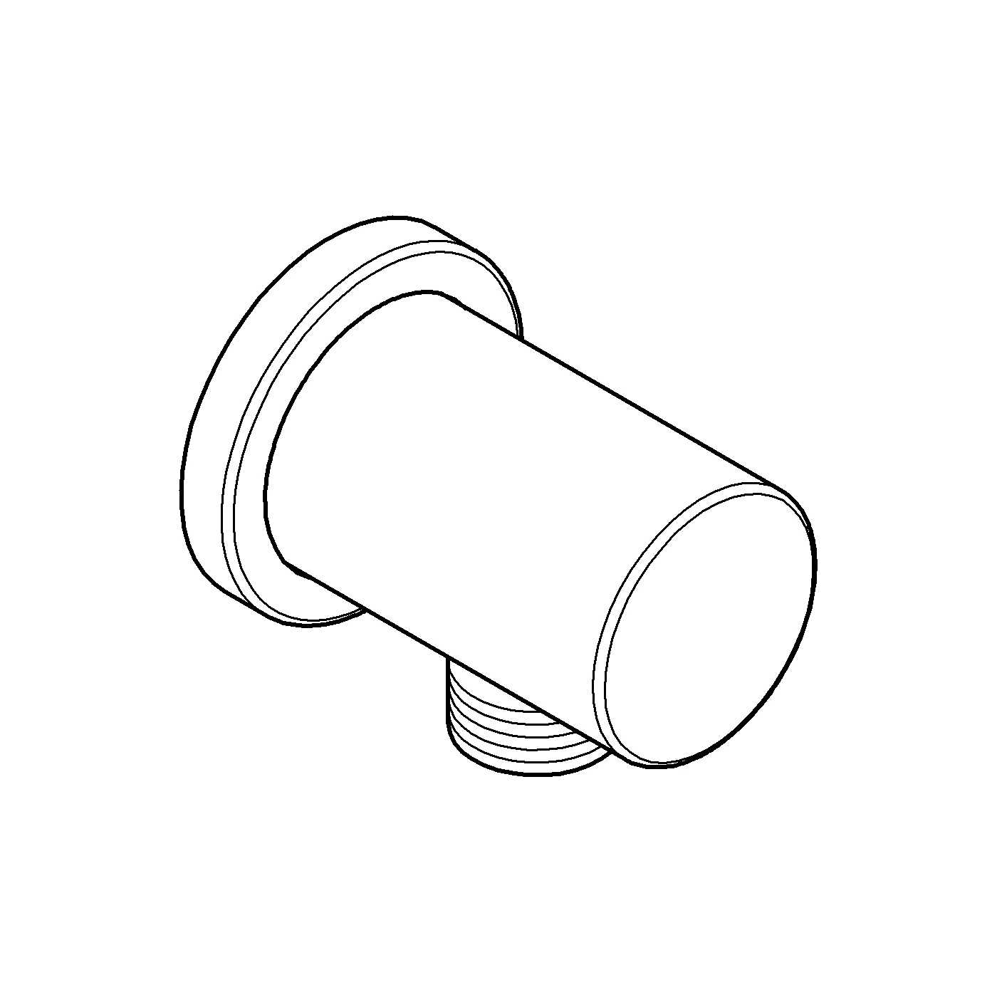 Wandanschlussbogen Rainshower 27057, Außengewinde, eigensicher, mit runder Rosette, chrom
