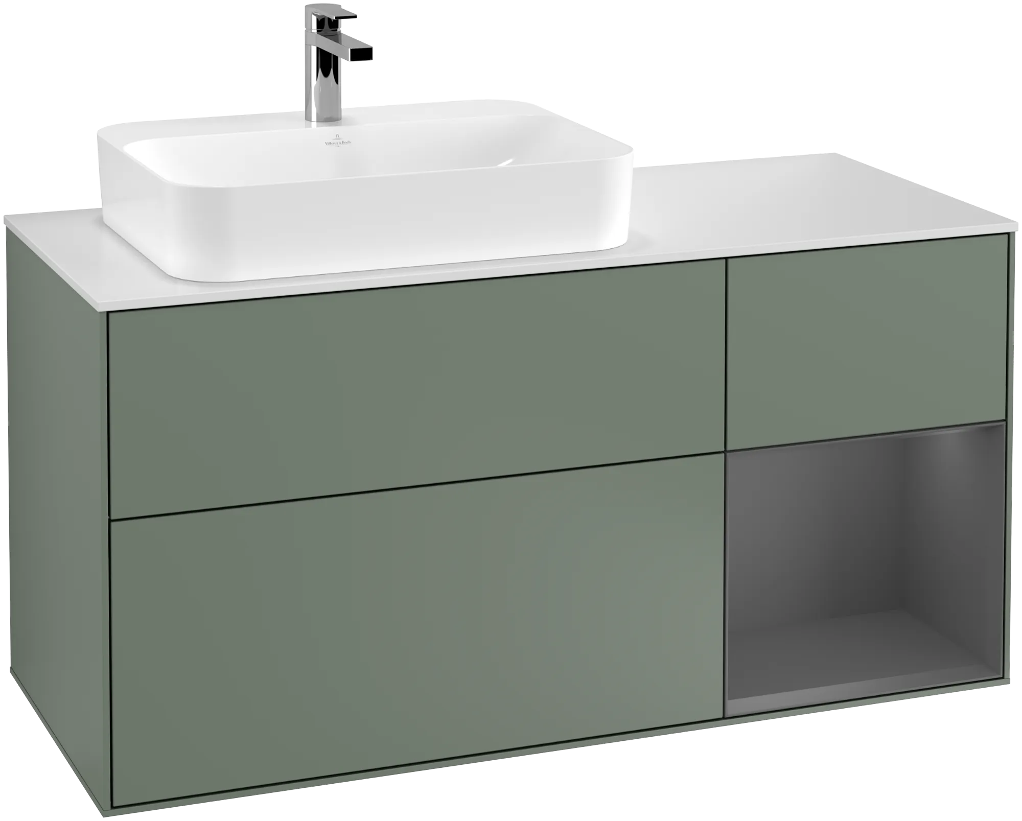 Villeroy & Boch Finion Waschbeckenunterschrank F40 1200x603x501mm Olive Matt Lacquer