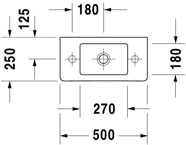 Wandwaschtisch „Vero“, mit Überlauf Wandwaschtisch „Vero“, mit Überlauf