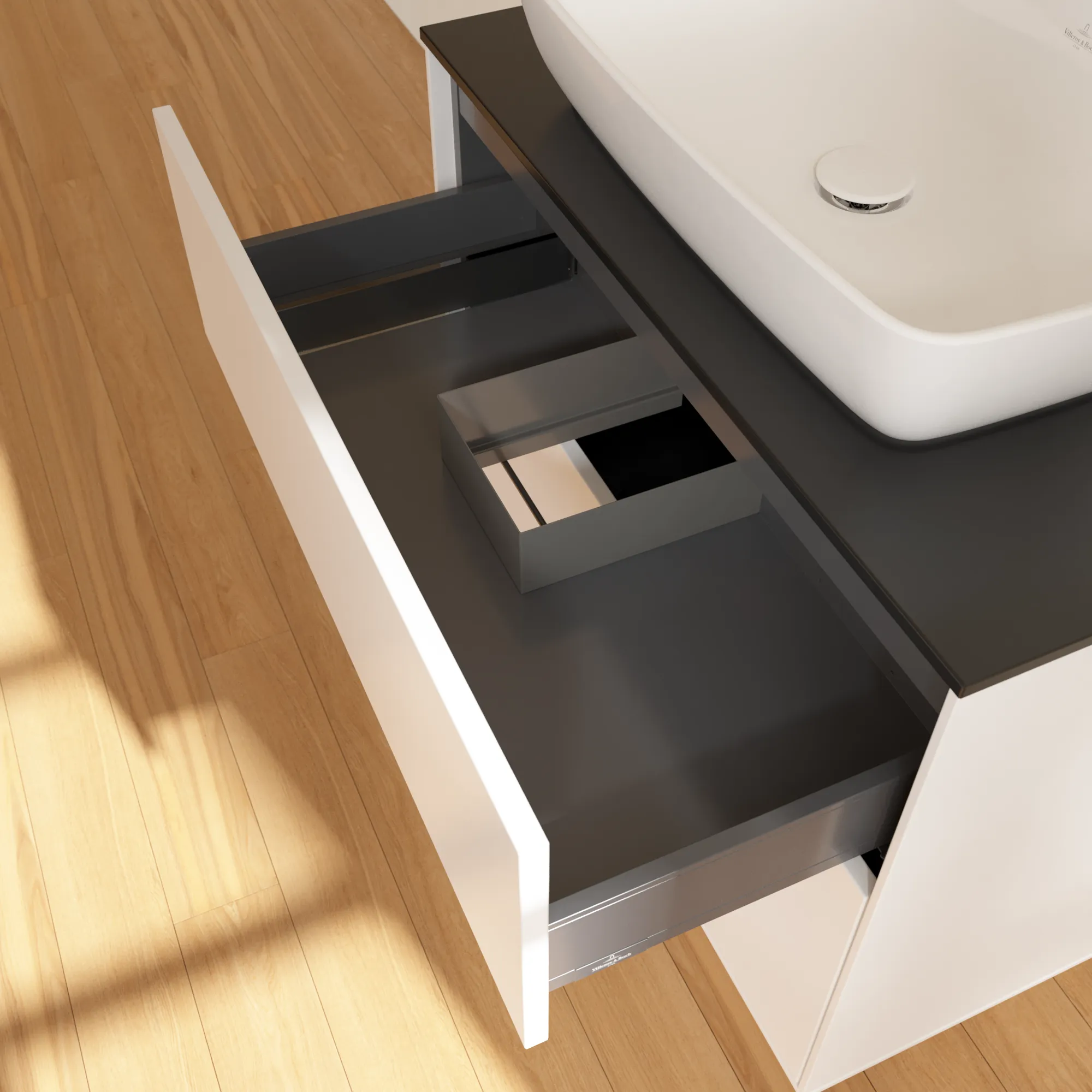 Villeroy & Boch Waschbeckenunterschrank Finion F75, 800x603x501 mm, White Matt Lacquer, mit SoftClosing und Push-to-open Funktion Villeroy & Boch Waschbeckenunterschrank Finion F75, 800x603x501 mm, White Matt Lacquer, mit SoftClosing und Push-to-open Funktion