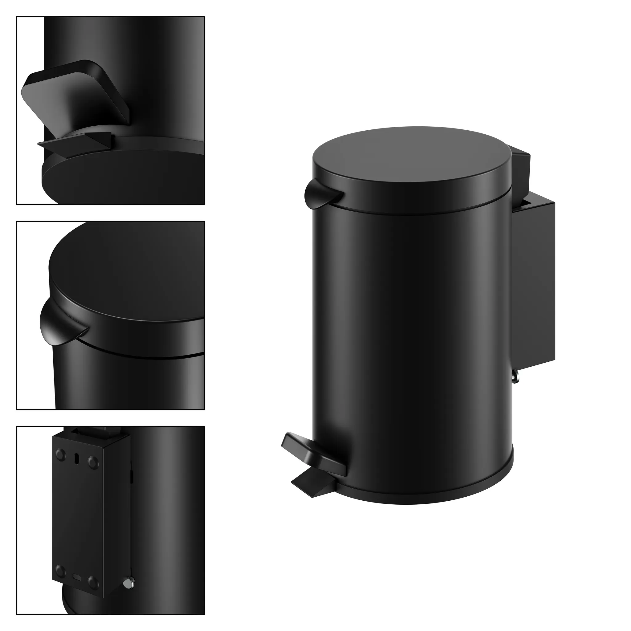 Plan Hygieneabfallsammler wandhängend schwarz matt Plan Hygieneabfallsammler wandhängend schwarz matt