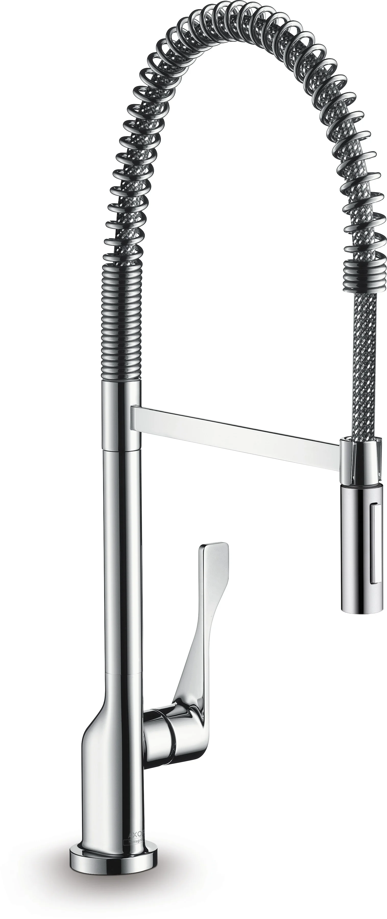 Hansgrohe AXOR Citterio Einhebel-Küchenmischer 230 Semi-Pro BB, Brushed Brass, 9 l/min, 360° Schwenkbereich, Laminarstrahl und Brausestrahl, arretierbar, Keramikmischsystem, einstellbare Temperaturbegrenzung, Rückflussverhinderer integriert, für Durchlau