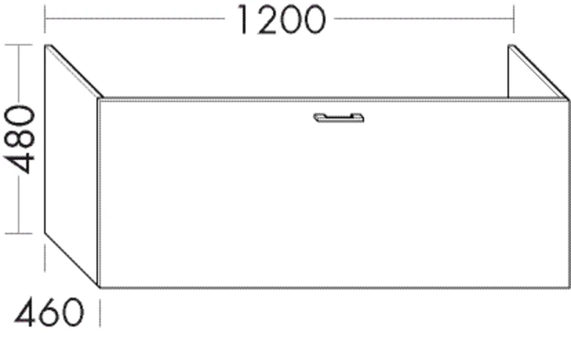 Burgbad Waschtischunterschrank Sys30, 1 Auszug, 480 mm hoch, 1200 mm breit, 460 mm tief