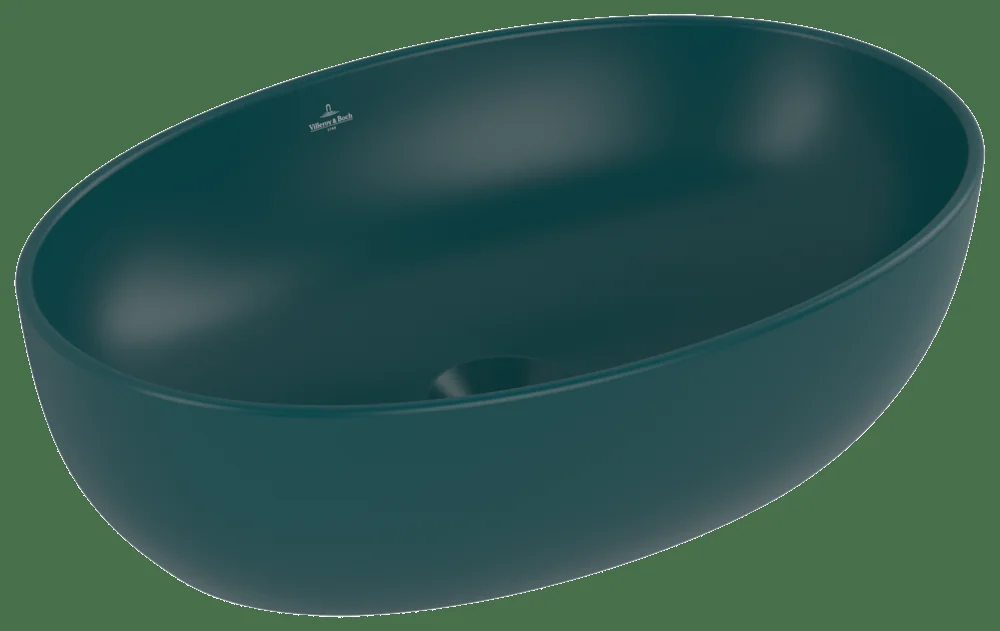 Villeroy & Boch Artis Aufsatzwaschbecken TitanCeram 480x325mm Oval ohne Überlauf Teal CeramicPlus