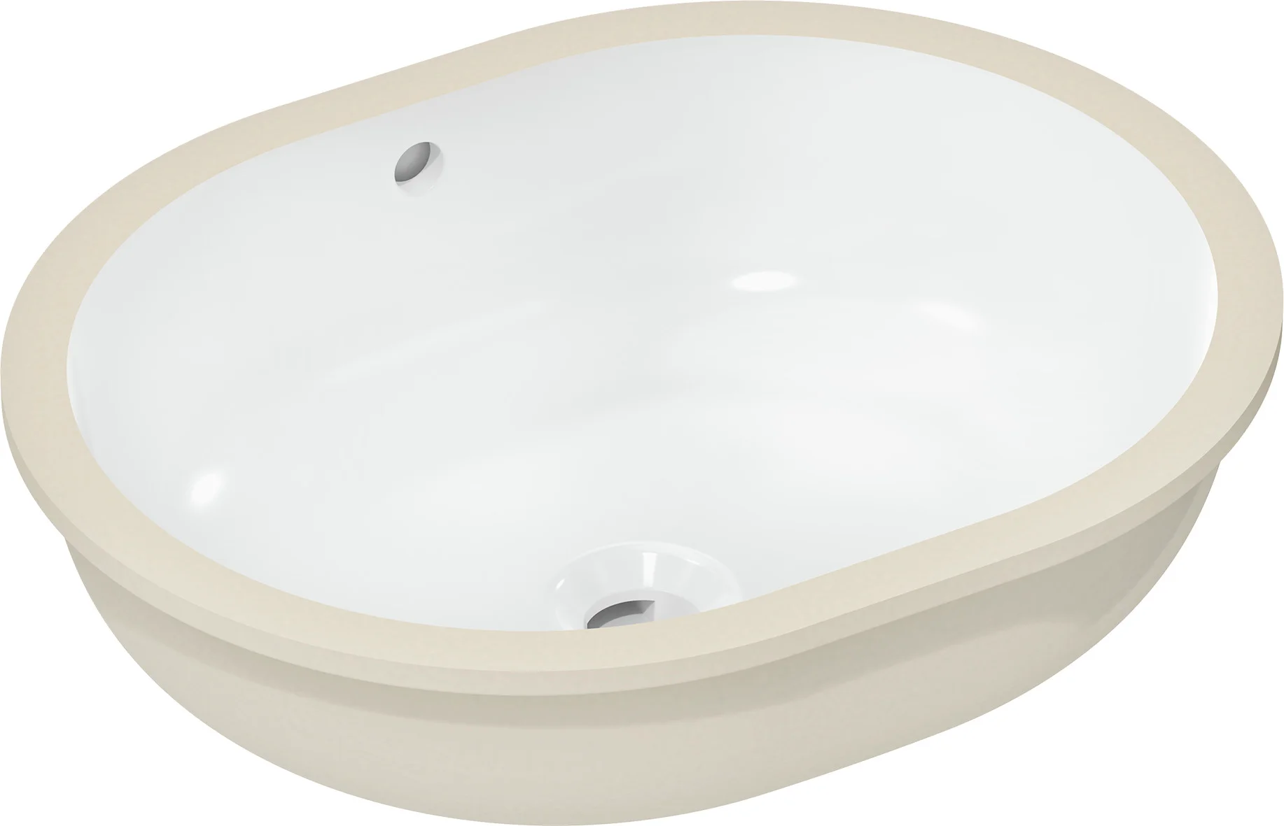 Hansgrohe Xuniva U Unterbauwaschtisch, 450x350 mm, weiß, glänzend, mit Überlauf, CL25