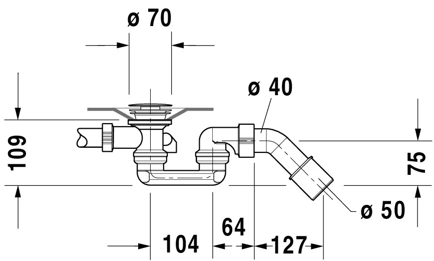 Duravit Ab- und Überlaufgarnitur für Badewannen „D-Code“ Modell 790226 Duravit Ab- und Überlaufgarnitur für Badewannen „D-Code“ Modell 790226