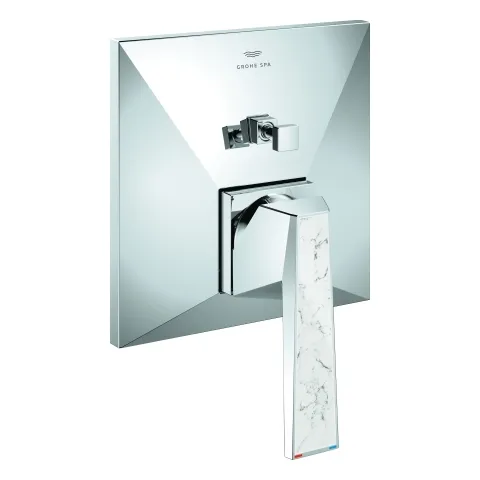 Einhand-Wannenbatterie Allure Brilliant Private Collection 24426, Fertigmontageset für Rapido SmartBox, Griff mit White Attica Ceasarstone, chrom Einhand-Wannenbatterie Allure Brilliant Private Collection 24426, Fertigmontageset für Rapido SmartBox, Griff mit White Attica Ceasarstone, chrom