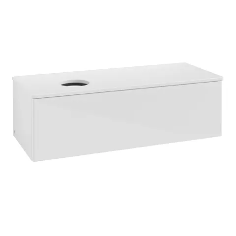 Villeroy & Boch Waschtischunterschrank „Antao“ 1200 × 360 × 500 mm Glossy White Lacquer, für Becken links, ohne Beleuchtung