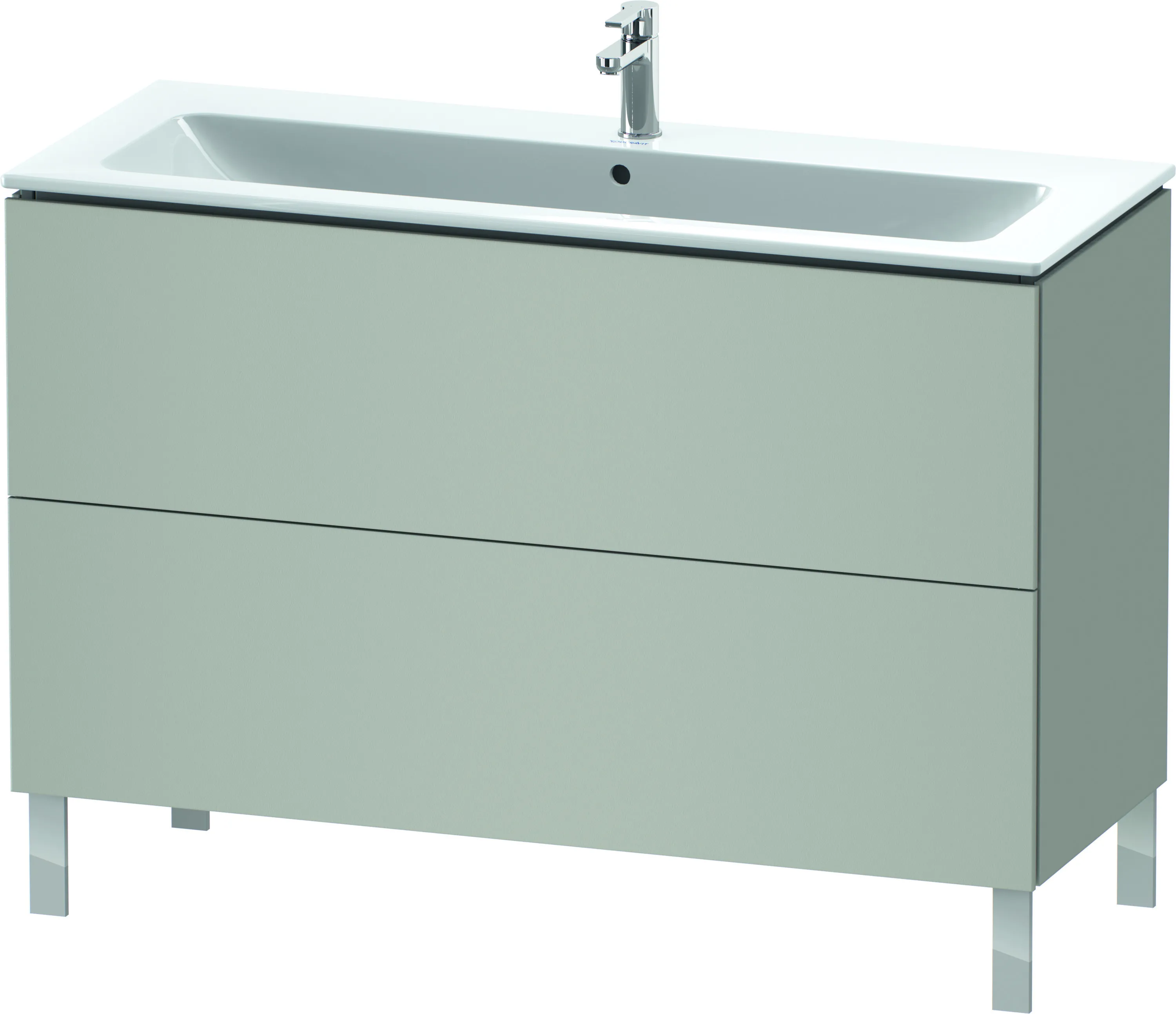 Duravit Waschtischunterschrank bodenstehend „L-Cube“ 122 × 70,4 × 48,1 cm Betongrau Matt