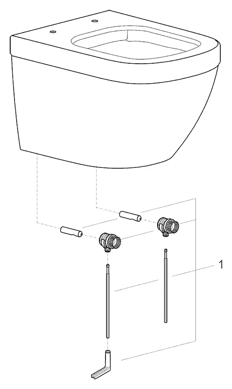 Wand-Tiefspül-WC Euro Keramik 39206, Ausladung 49 cm, Abgang waagerecht, spülrandlos, für Unterputz-Spülkasten, aus Sanitärkeramik, alpinweiß